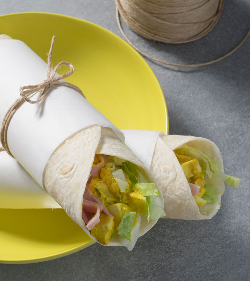 Sunny Queen Check Out Our Tasty Egg Recipes Curried Egg and Ham Wrap